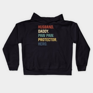 Fathers Day Shirt Husband Daddy Paw Paw Protector Hero Gift Kids Hoodie